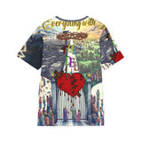 All-Over Print Graphic Jersey — 'Everything With The Devil' Heart & Crown Illustration