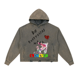 Vintage Washed Frayed HEM Hoodie (The Everything)