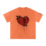 Snow Washed Oversized Mended Heart Shirt